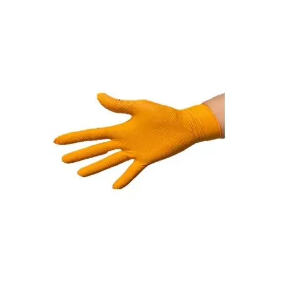 GANT NITRILE MECANICIEN ORANGE Extra GRIP Taille XL NON POUDRE (9/10) Boite de 50