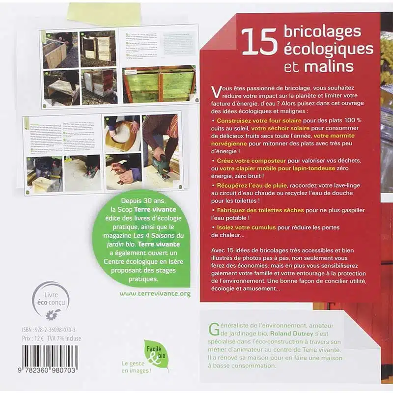 Livre 15 Bricolages écologiques et malins – Roland Dutrey – Image 2