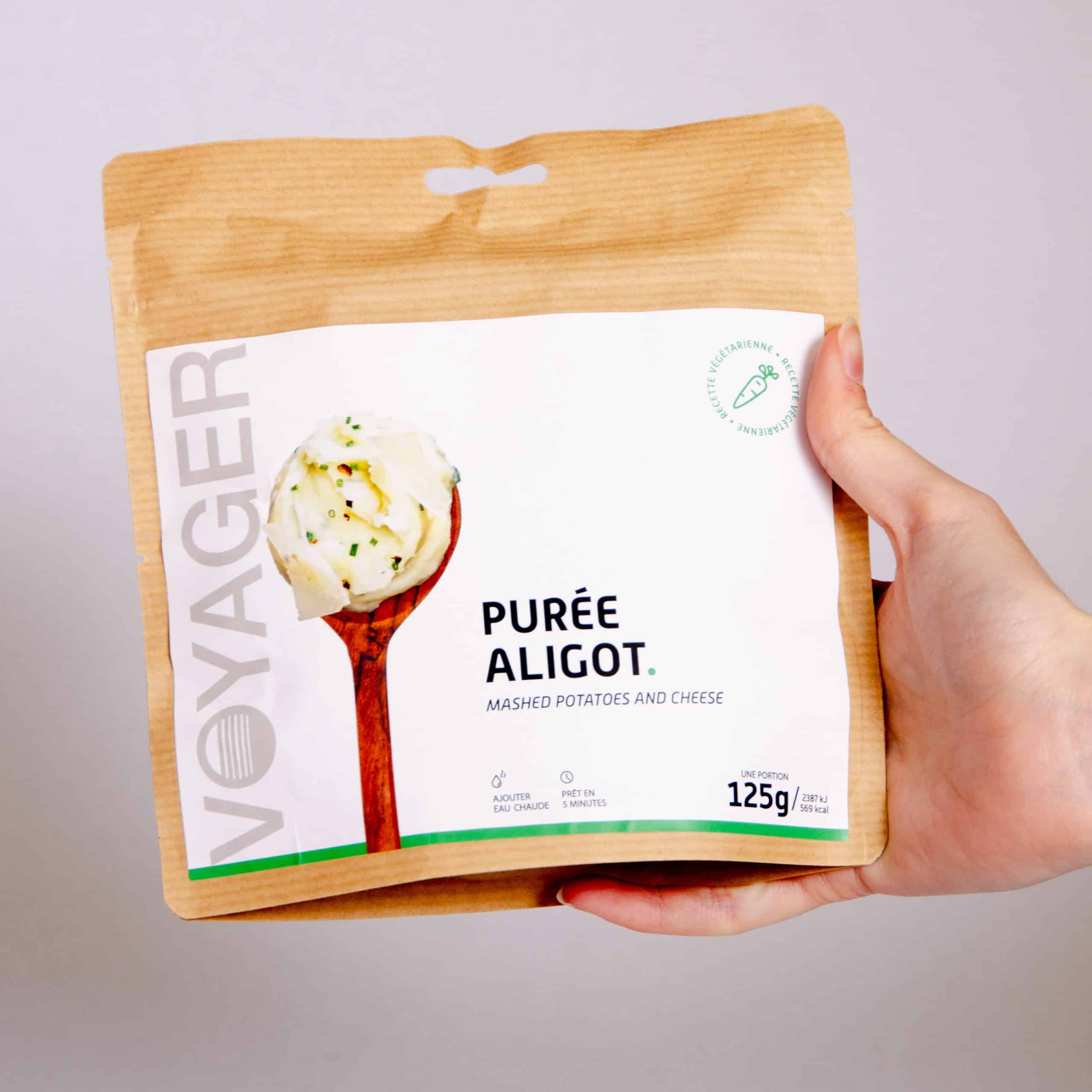 Plat lyophilisé écoresponsable aventure randonnée – Purée Aligot 125 g – Voyager – Image 2