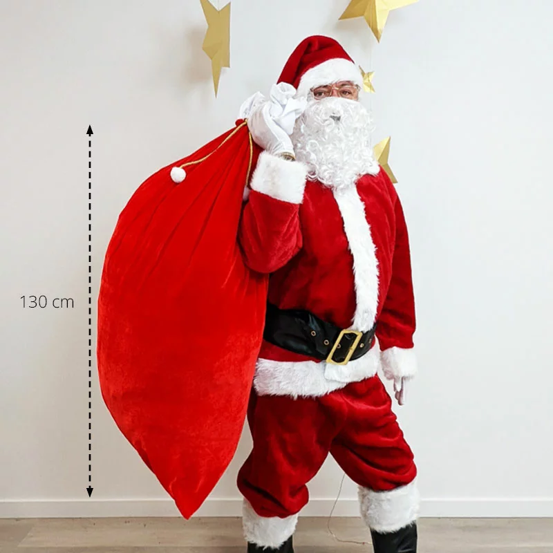 Grande Hotte Père Noël 130 X 70 cm- Velours épais, qualité premium – Image 3