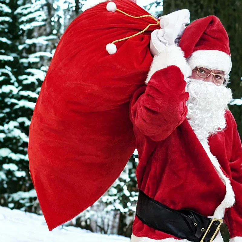Grande Hotte Père Noël 130 X 70 cm- Velours épais, qualité premium – Image 8