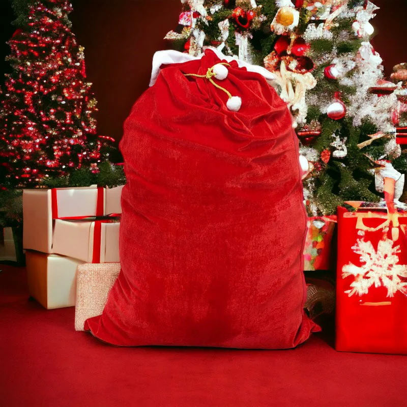 Grande Hotte Père Noël 130 X 70 cm- Velours épais, qualité premium – Image 9