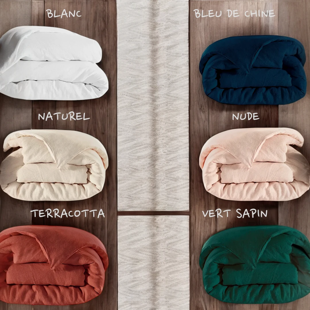 Housse de couette en lin lavé Lina Anne de Solène – Élégance Naturelle