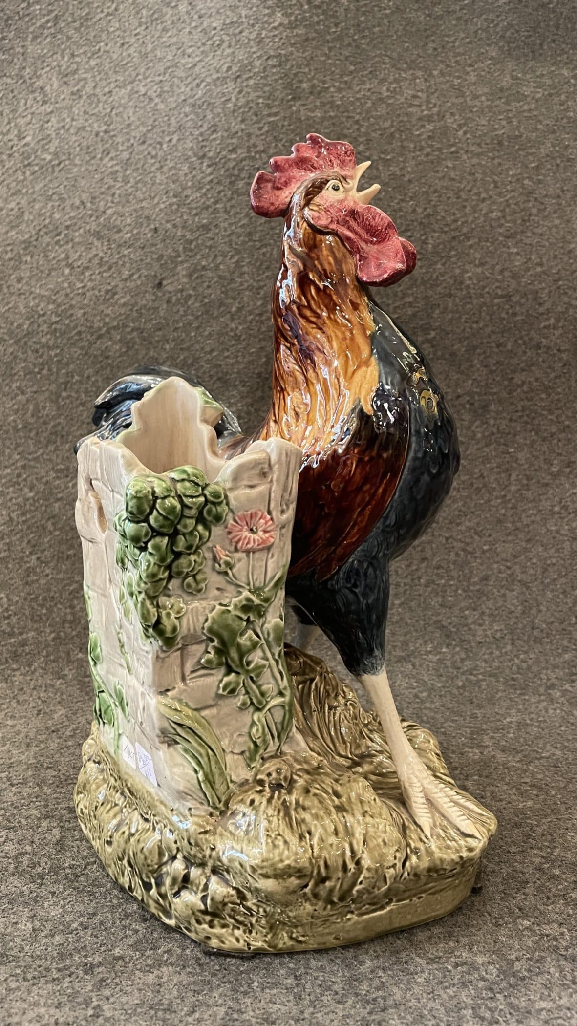 Coq en faïence signé Louis Carrier-Belleuse (1848 – 1913) pour la Manufacture de Choisy-le-Roi – Image 5